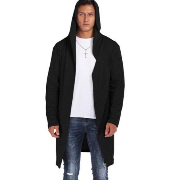 Front Draped Lightweight Hooded Sweater 